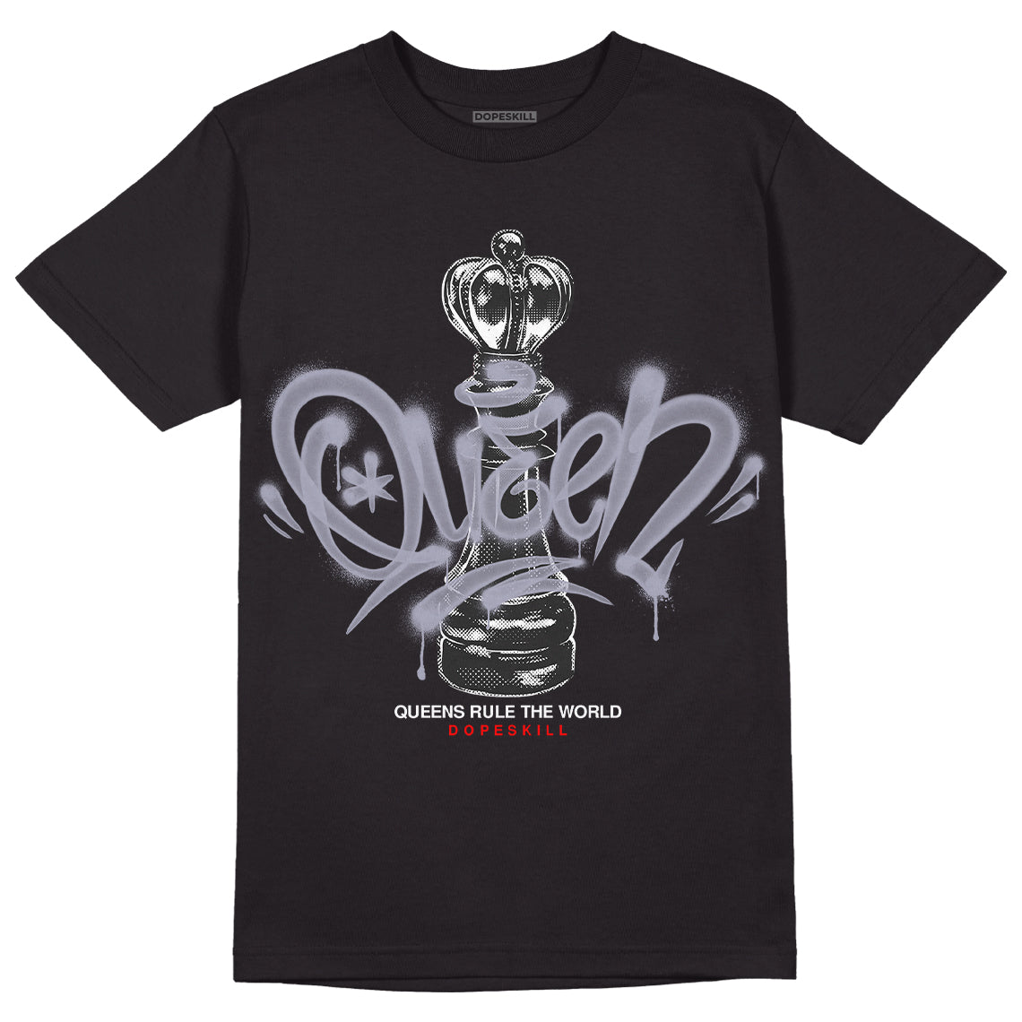 Jordan 13 Retro 'Black Flint' DopeSkill T-Shirt Queen Chess Graphic Streetwear - Black