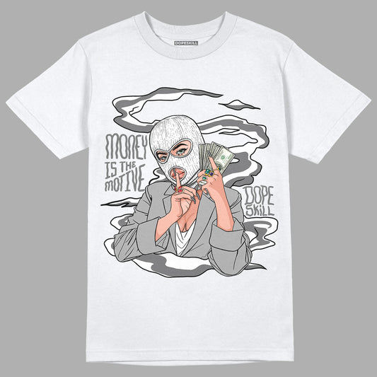 Jordan 12 Stealth DopeSkill T-Shirt Money Is The Motive Graphic - White 