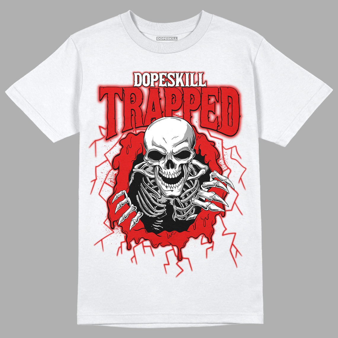 Jordan 12 Retro ‘Gym Red’  DopeSkill T-Shirt Trapped Halloween Graphic Streetwear - White