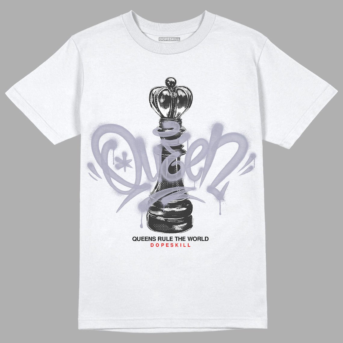 Jordan 13 Retro 'Black Flint' DopeSkill T-Shirt Queen Chess Graphic Streetwear - White