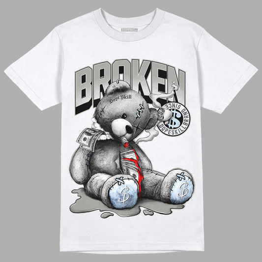 Jordan 6 Retro Cool Grey DopeSkill T-Shirt Sick Bear Graphic Streetwear - White 