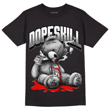 Jordan 1 High 85 Black White DopeSkill T-Shirt Sick Bear Graphic Streetwear - Black 