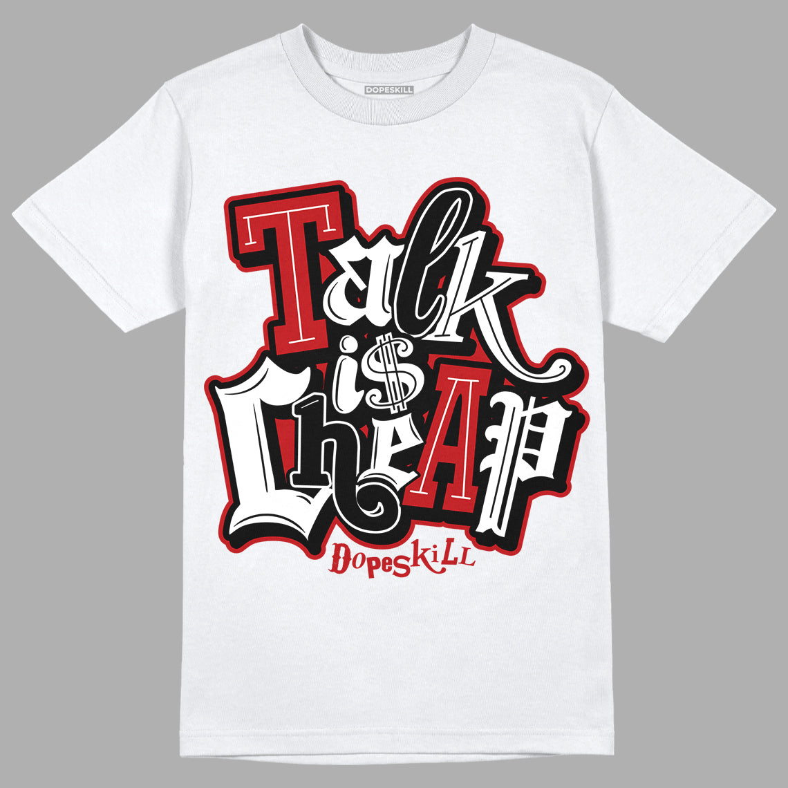 Playoffs 13s DopeSkill T-Shirt Talk Is Chip Graphic - White 