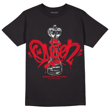 Jordan 4 Red Thunder DopeSkill T-Shirt Queen Chess Graphic Streetwear - Black