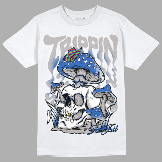 True Blue 1s DopeSkill T-Shirt Trippin Graphic - White