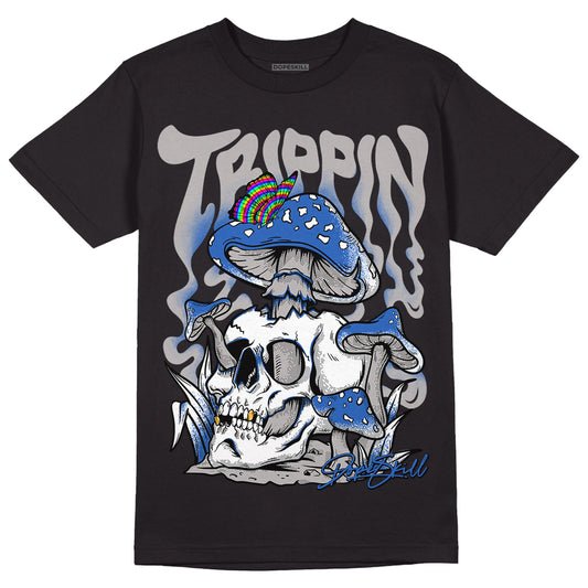 True Blue 1s DopeSkill T-Shirt Trippin Graphic - Black