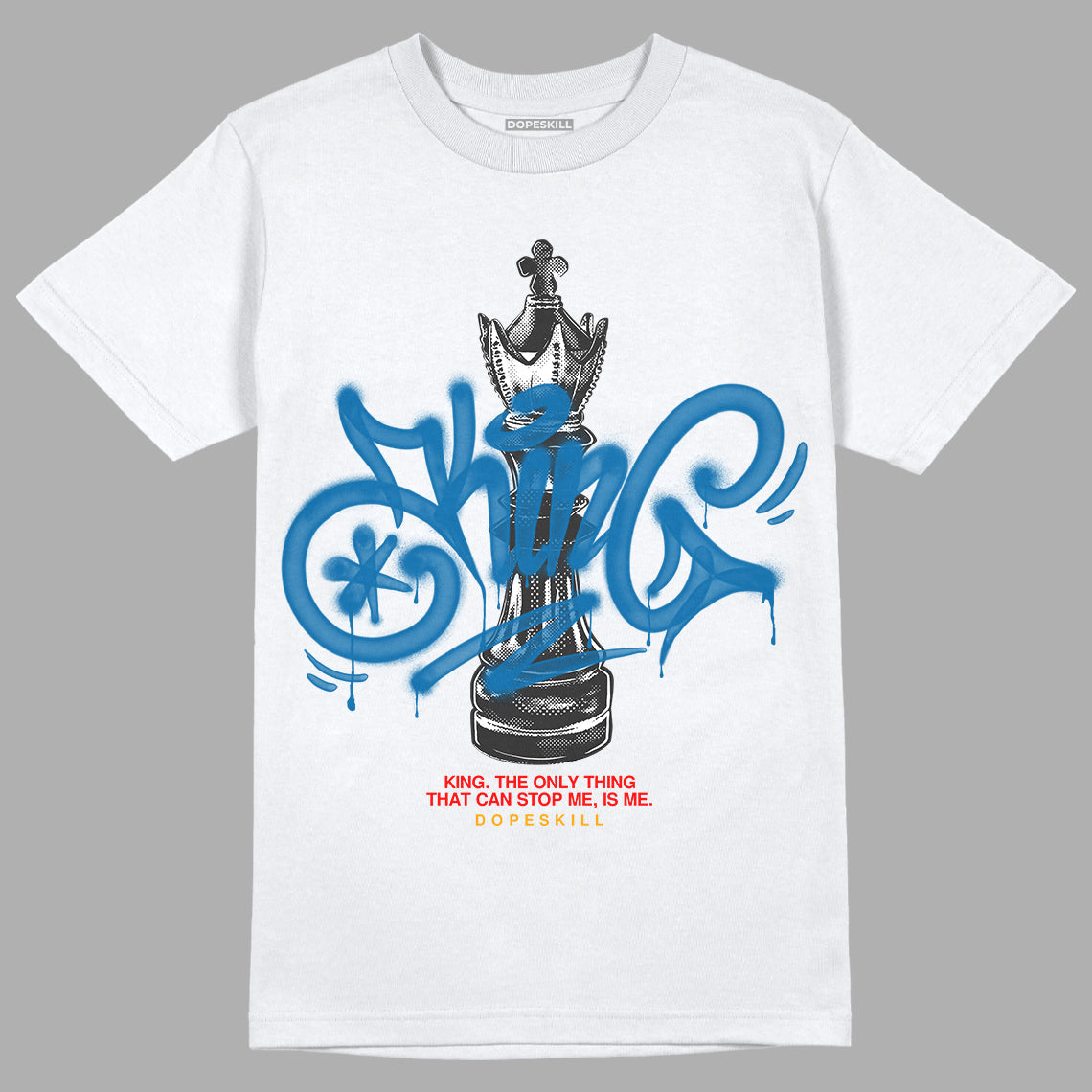 Jordan 4 Retro GS 'Messy Room' DopeSkill T-Shirt King Chess Graphic Streetwear - White