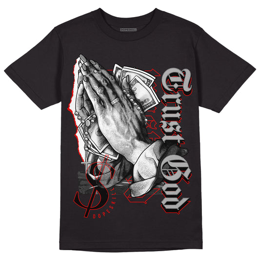 Jordan 5 Retro P51 Camo DopeSkill T-Shirt Trust God Graphic Streetwear - Black 