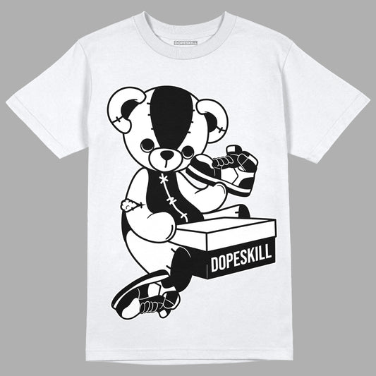 Jordan 1 High 85 Black White DopeSkill T-Shirt Sneakerhead BEAR Graphic Streetwear  - White 