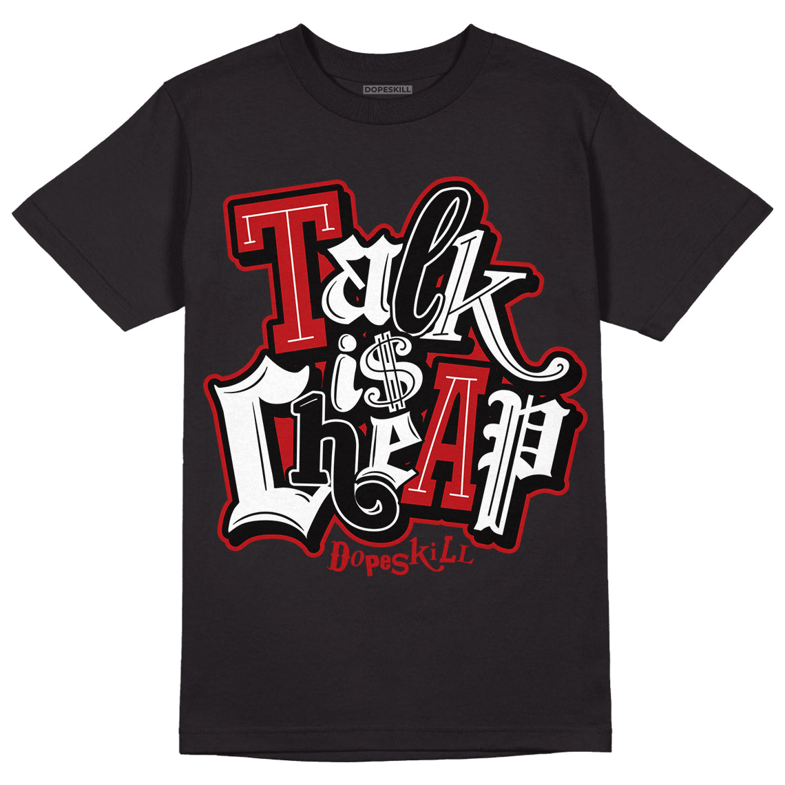 Playoffs 13s DopeSkill T-Shirt Talk Is Chip Graphic - Black
