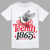 Jordan 4 Red Thunder DopeSkill T-Shirt Juneteenth 1865 Graphic Streetwear - White