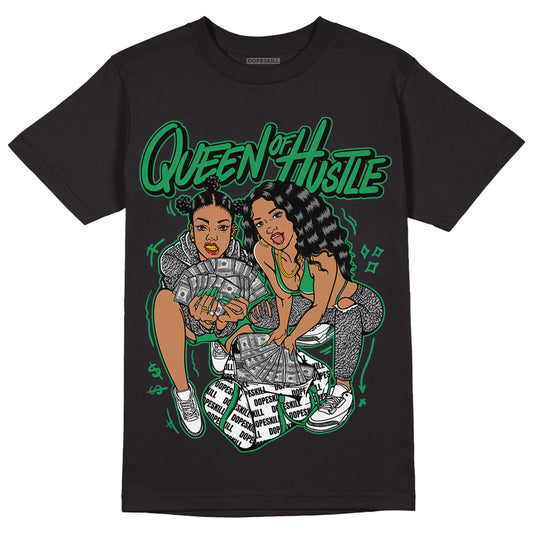 Jordan 3 WMNS “Lucky Green” DopeSkill T-Shirt Queen Of Hustle Graphic Streetwear - Black