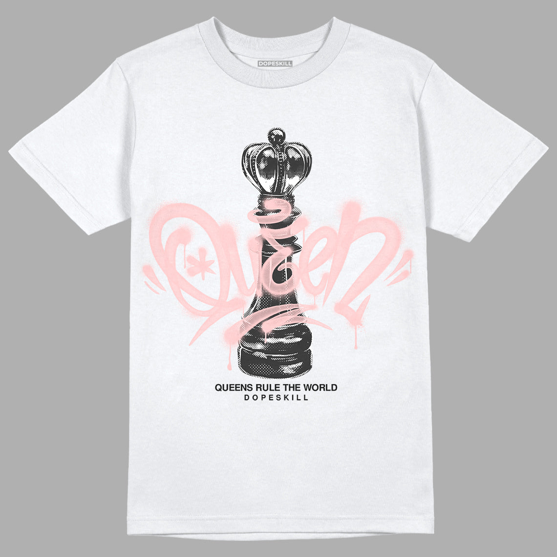 Jordan 1 High OG WMNS Washed Pink DopeSkill T-Shirt Queen Chess Graphic Streetwear - White