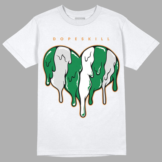 Nike SB x Jordan 4 “Pine Green” DopeSkill T-Shirt Slime Drip Heart Graphic Streetwear - White