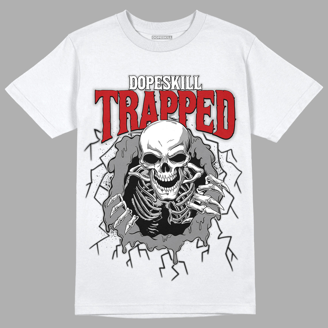 Playoffs 13s DopeSkill T-Shirt Trapped Halloween Graphic - White