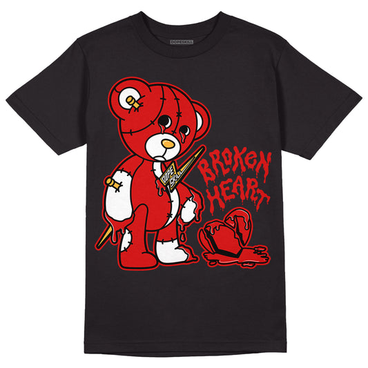 Dunk Low Gym Red DopeSkill T-Shirt Broken Heart Graphic - Black 