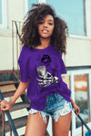 AJ 13 Court Purple DopeSkill Purple T-shirt Show Me The Money Halloween Graphic