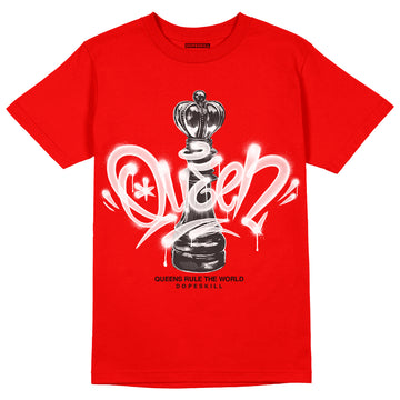 Jordan 4 Red Thunder DopeSkill Red T-Shirt Queen Chess Graphic Streetwear