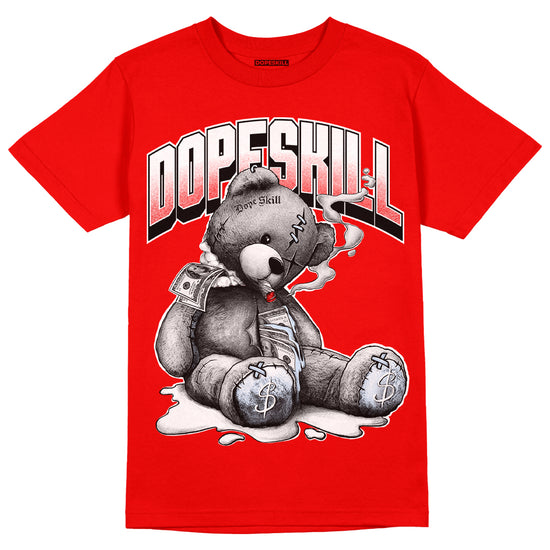 Cherry 11s DopeSkill Varsity Red T-shirt Sick Bear Graphic