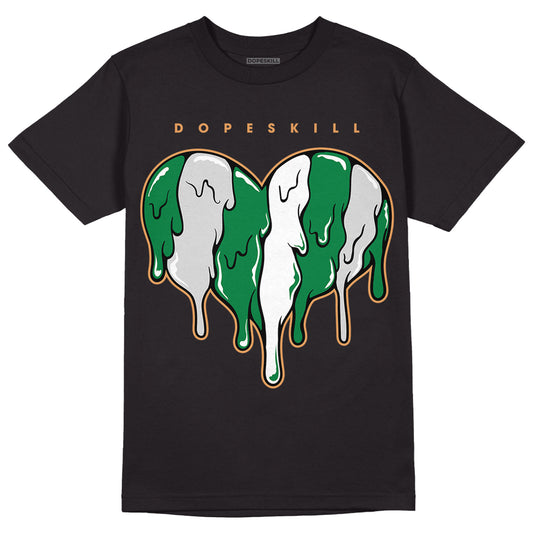 Nike SB x Jordan 4 “Pine Green” DopeSkill T-Shirt Slime Drip Heart Graphic Streetwear - Black