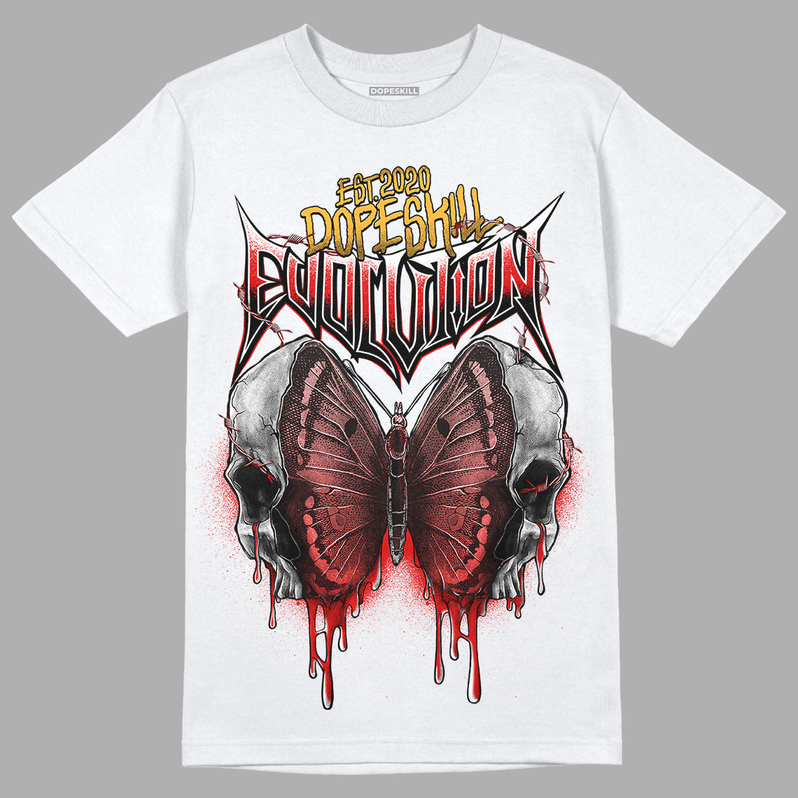 Dunk Low Gym Red DopeSkill T-Shirt DopeSkill Evolution Graphic - White 