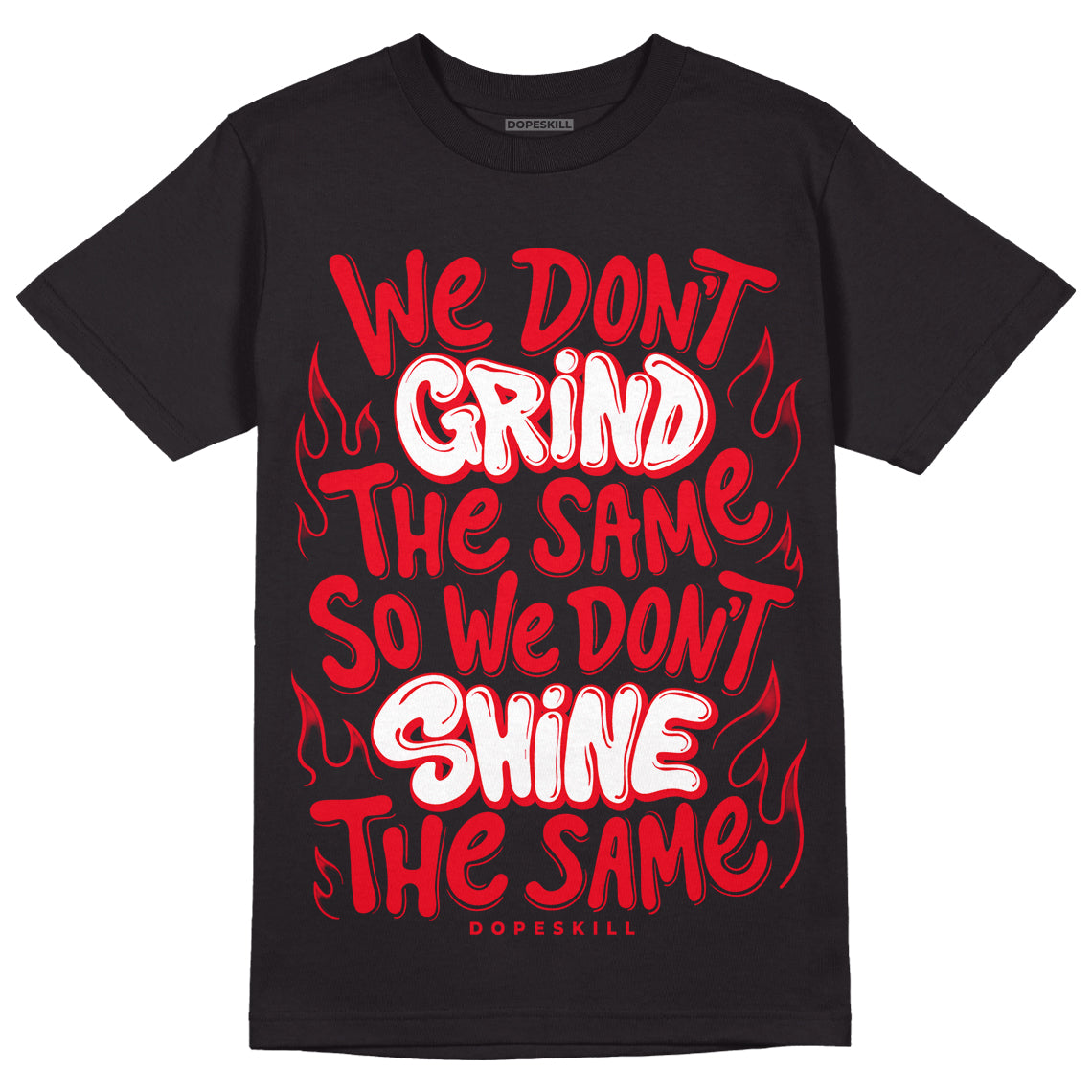 Red Thunder 4s DopeSkill T-shirt Grind Shine Graphic - Black