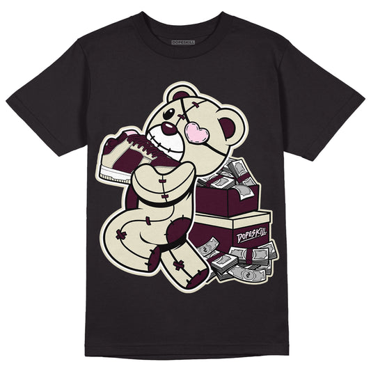 Dunk Low Night Maroon and Medium Soft Pink DopeSkill T-Shirt Bear Steals Sneaker Graphic Streetwear - Black