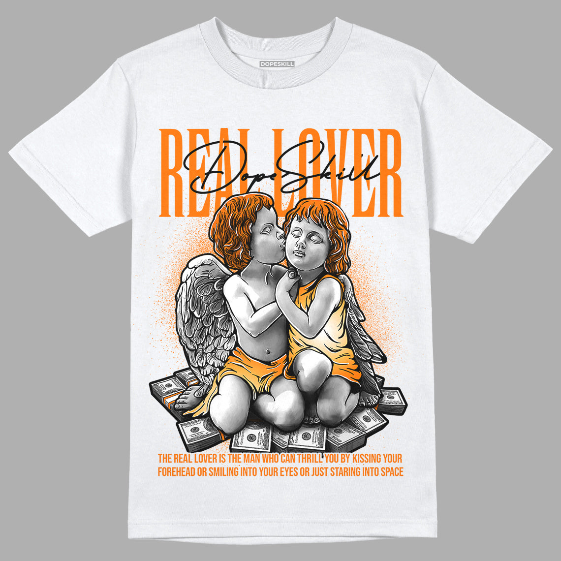 Wmns Dunk Low 'Magma Orange DopeSkill T-Shirt Real Lover Graphic Streetwear - White