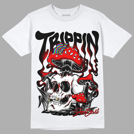 Jordan 1 High 85 Black White DopeSkill T-Shirt Trippin Graphic Streetwear  - White 