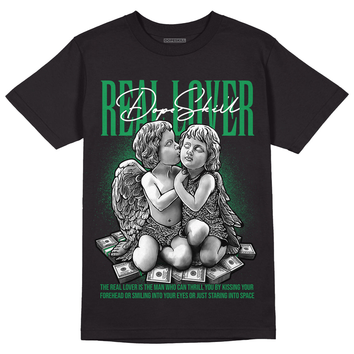 Jordan 3 WMNS “Lucky Green” DopeSkill T-Shirt Real Lover Graphic Streetwear - Black