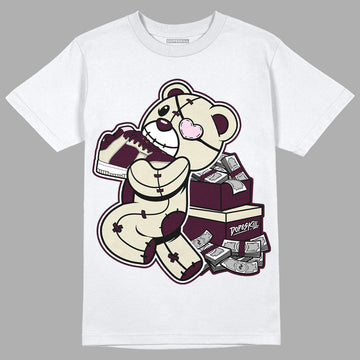 Dunk Low Night Maroon and Medium Soft Pink DopeSkill T-Shirt Bear Steals Sneaker Graphic Streetwear - White 