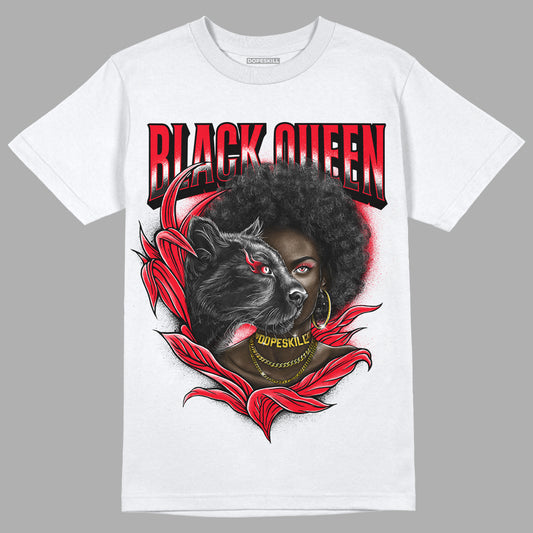 Red Thunder 4s DopeSkill T-shirt New Black Queen Graphic - White