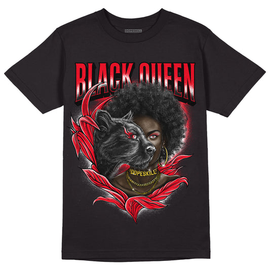 Red Thunder 4s DopeSkill T-shirt New Black Queen Graphic - Black