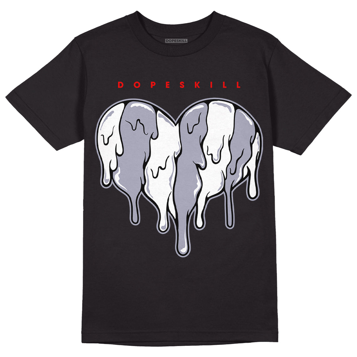 Jordan 13 Retro 'Black Flint' DopeSkill T-Shirt Slime Drip Heart Graphic Streetwear - Black