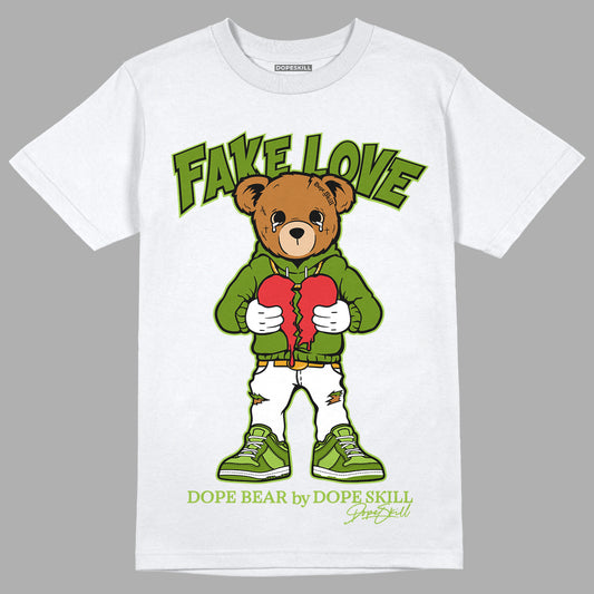 Dunk Low 'Chlorophyll' DopeSkill T-Shirt Fake Love Graphic - White 