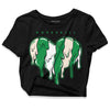 Jordan 2 Retro Lucky Green DopeSkill Women's Crop Top Slime Drip Heart Graphic Streetwear  - Black