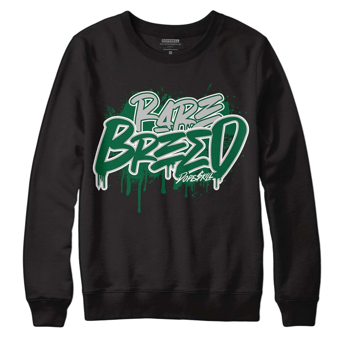 Gorge Green 1s DopeSkill Sweatshirt Rare Breed Graphic - Black 