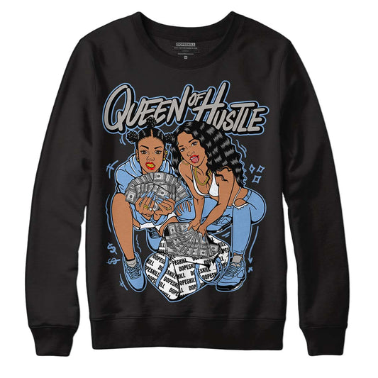 Jordan 5 Retro University Blue DopeSkill Sweatshirt Queen Of Hustle Graphic Streetwear - Black 