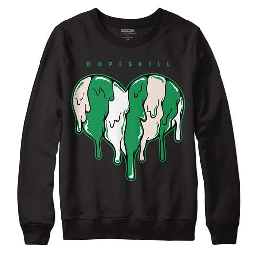 Jordan 2 Retro Lucky Green DopeSkill Sweatshirt Slime Drip Heart Graphic Streetwear  - Black 