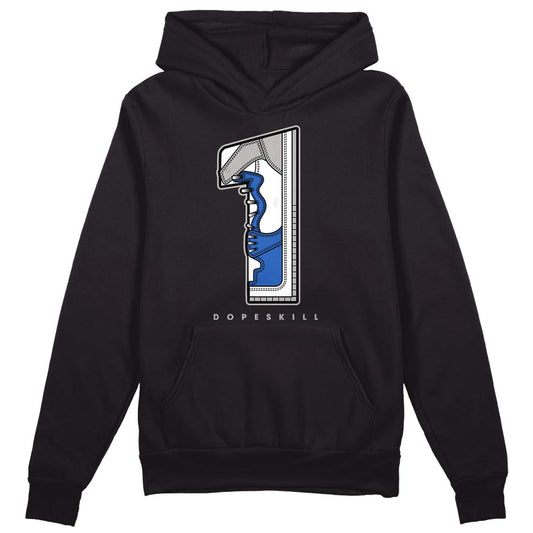 True Blue 1s DopeSkill Hoodie Sweatshirt No.1 Graphic - Black