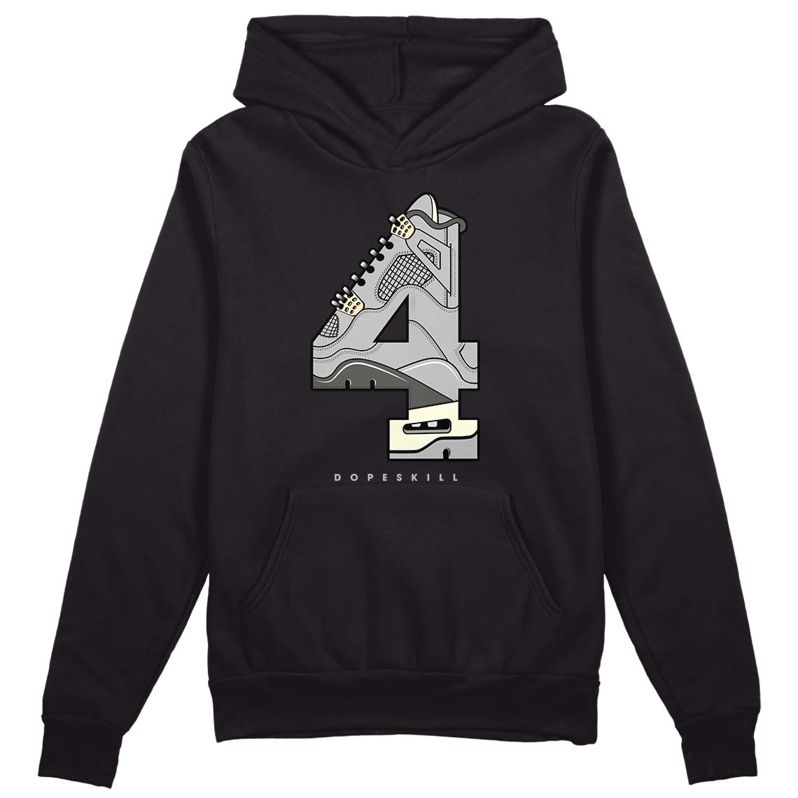 Jordan 4 Retro SE Craft Photon Dust DopeSkill Hoodie Sweatshirt No.4 Graphic Streetwear - Black 