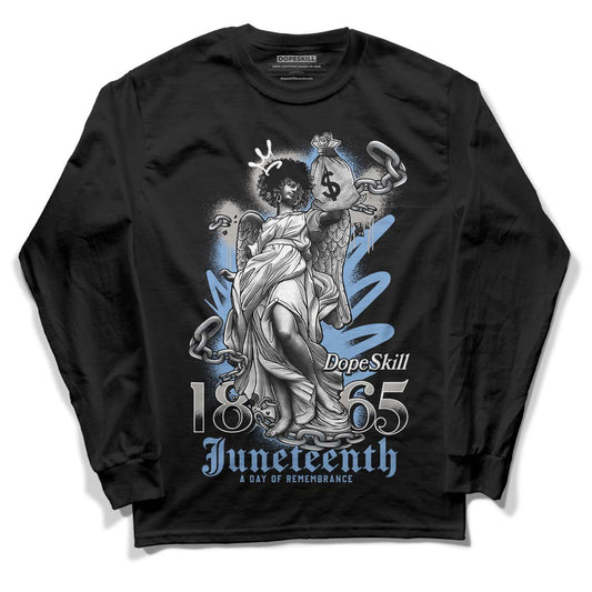 Jordan 5 Retro University Blue DopeSkill Long Sleeve T-Shirt Juneteenth Graphic Streetwear - Black