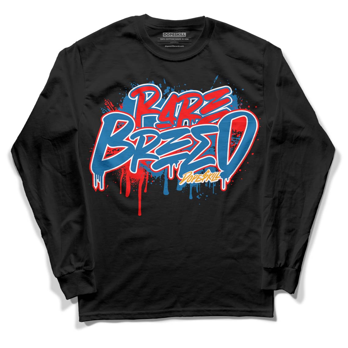 Messy Room 4S DopeSkill Long Sleeve T-Shirt Rare Breed Graphic - Black