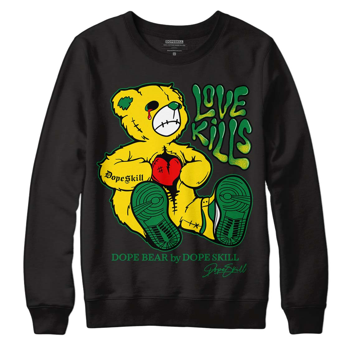 Dunk Low Reverse Brazil DopeSkill Sweatshirt Love Kills Graphic - Black