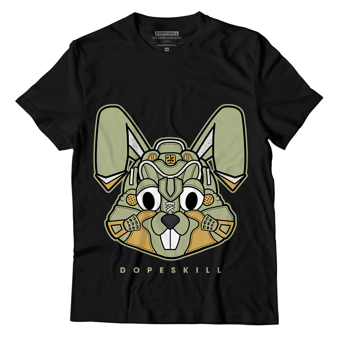 Jordan 5 Jade Horizon DopeSkill T-Shirt Sneaker Rabbit Graphic - Black 