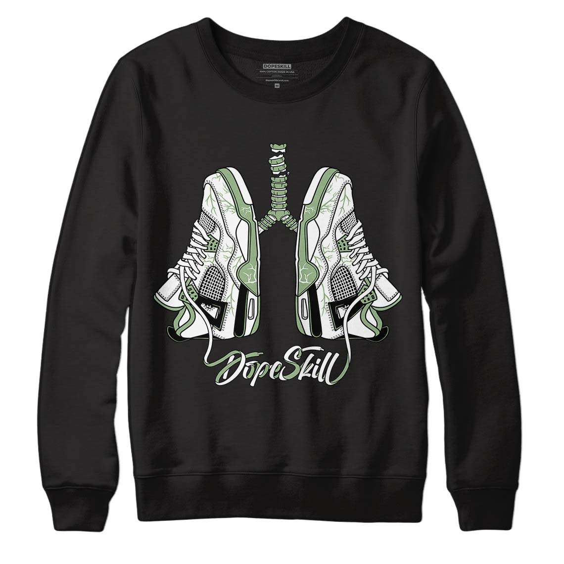 Jordan 4 Retro “Seafoam”  DopeSkill Sweatshirt Breathe Graphic Streetwear - Black