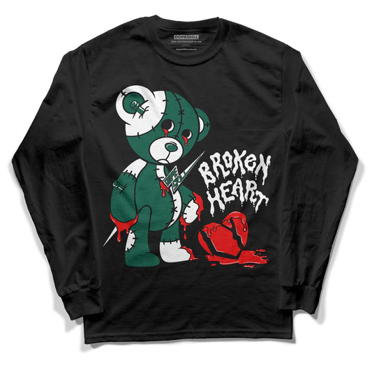 Lottery Pack Malachite Green Dunk Low DopeSkill Long Sleeve T-Shirt Broken Heart Graphic - Black