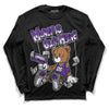 Dark Iris 3s DopeSkill Long Sleeve T-Shirt Money Is Our Motive Bear Graphic - Black