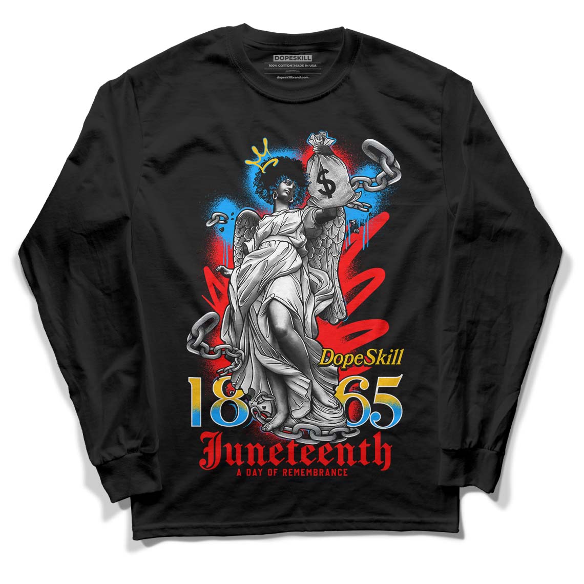 Fruity Pebbles Dunks DopeSkill Long Sleeve T-Shirt Juneteenth Graphic - Black