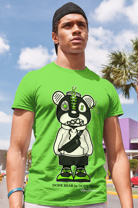 AJ 6 Electric Green DopeSkill Green T-shirt Sneaker Bear Graphic